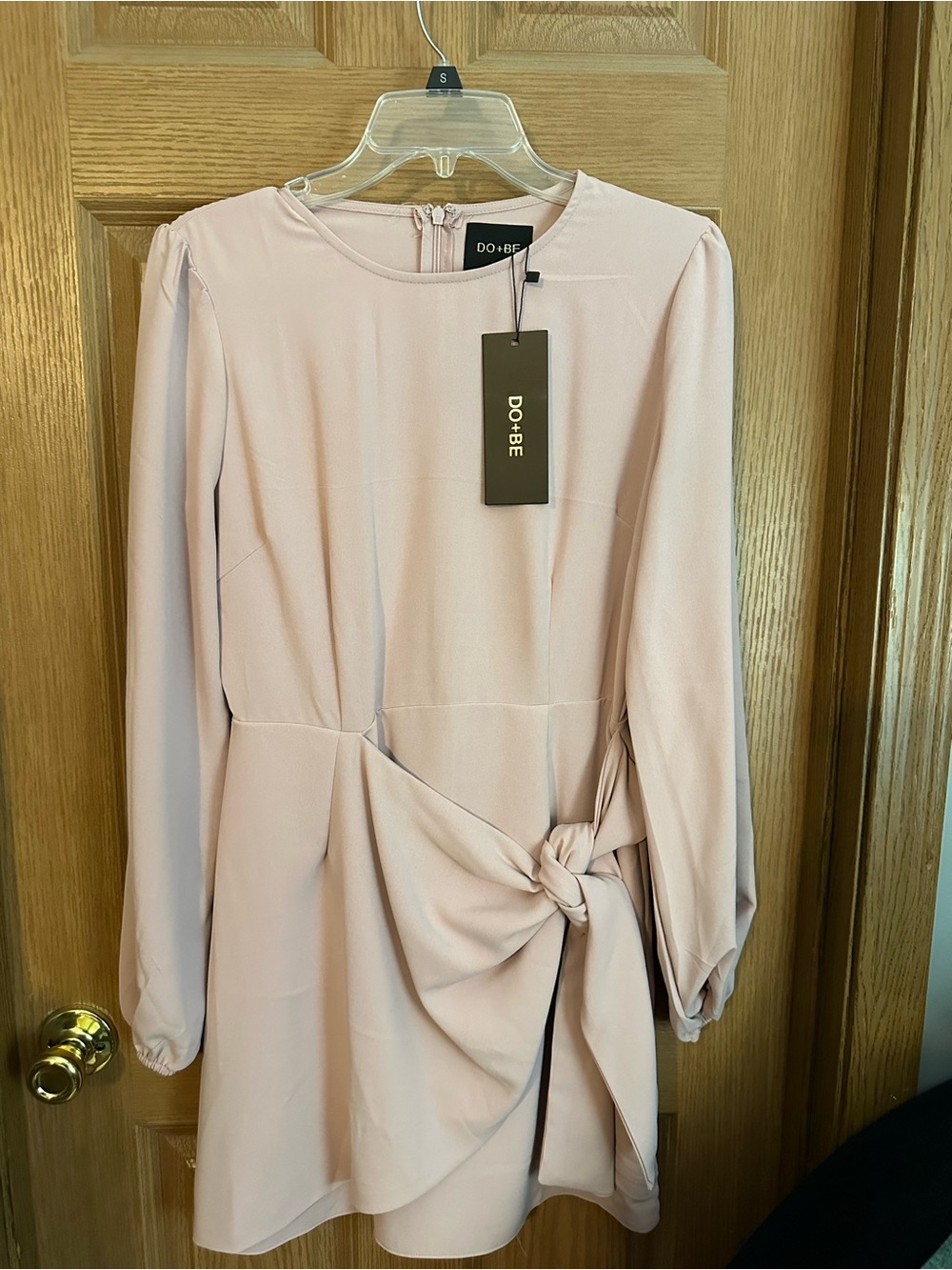 DO+BE Blush Long Sleeve Tie-Front Dress